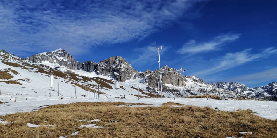 ott pluvio weather station in the alps